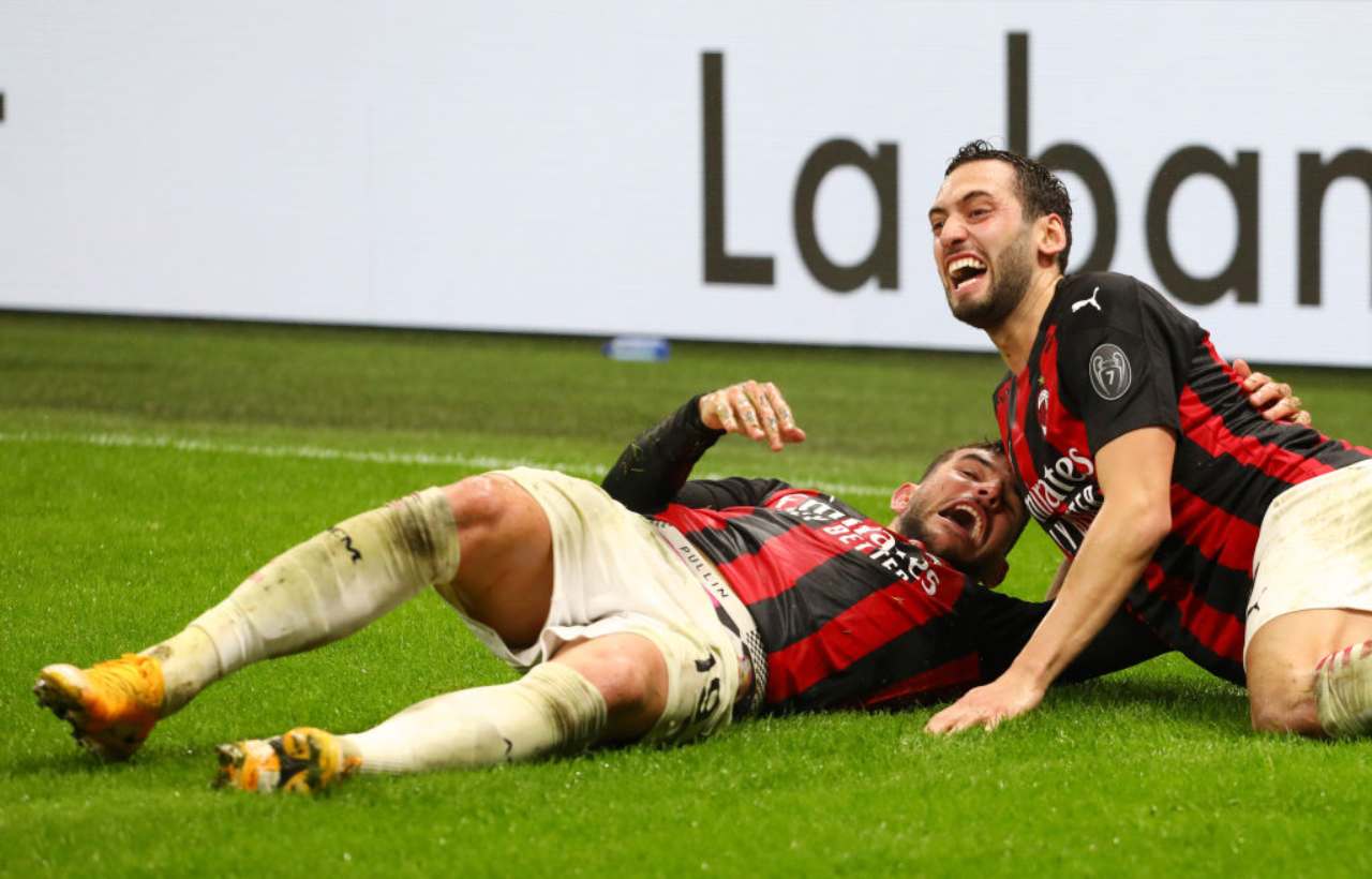 Theo Hernandez e Hakan Calhanoglu 