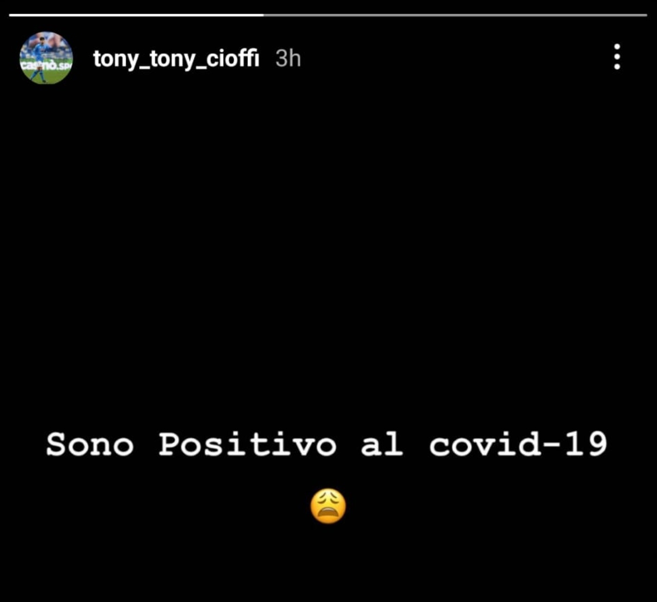 Cioffi positivo Covid