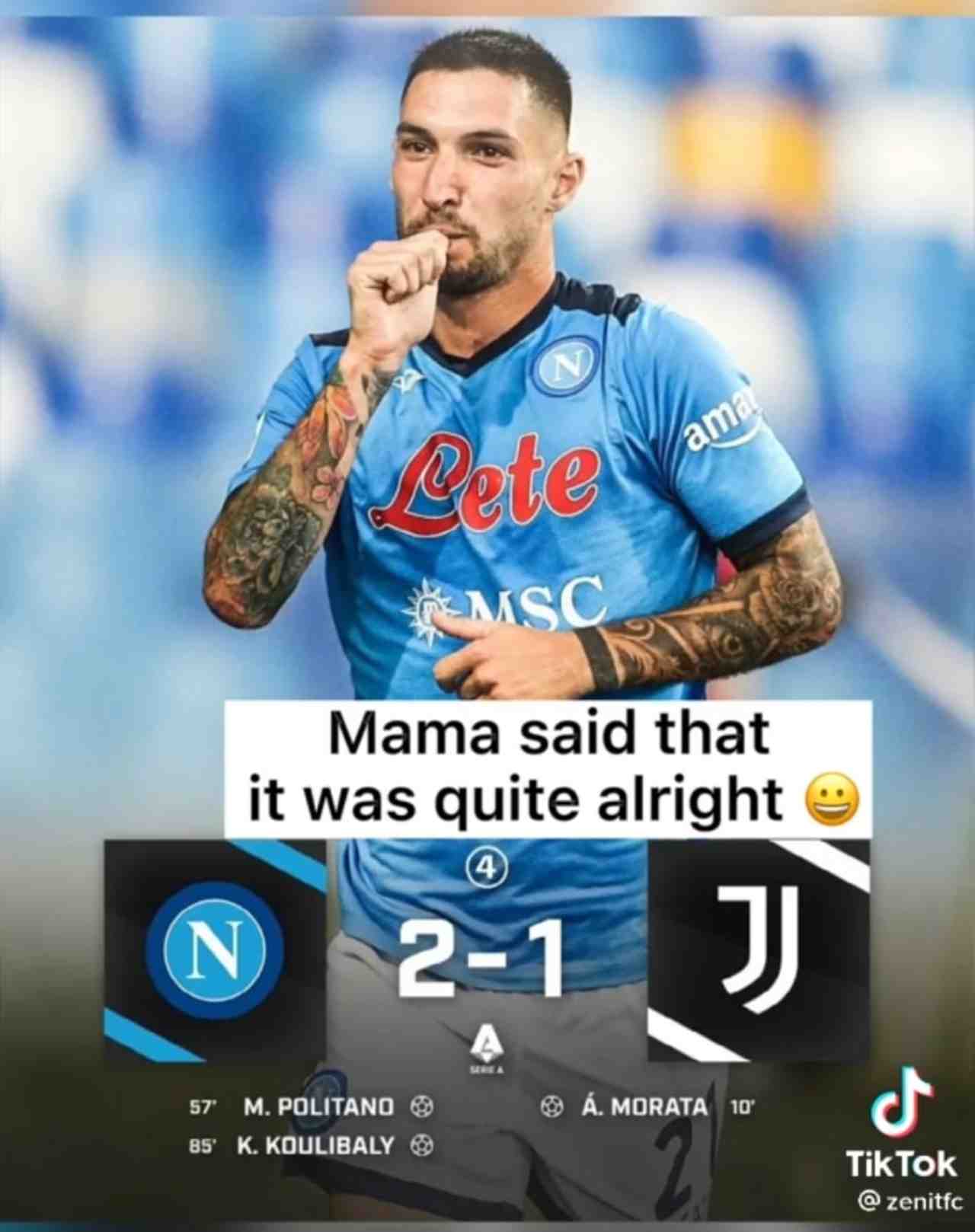 Politano TikTok Juventus