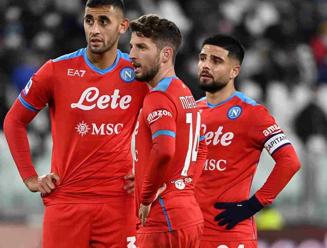 Insigne Ghoulam e Mertens in foto