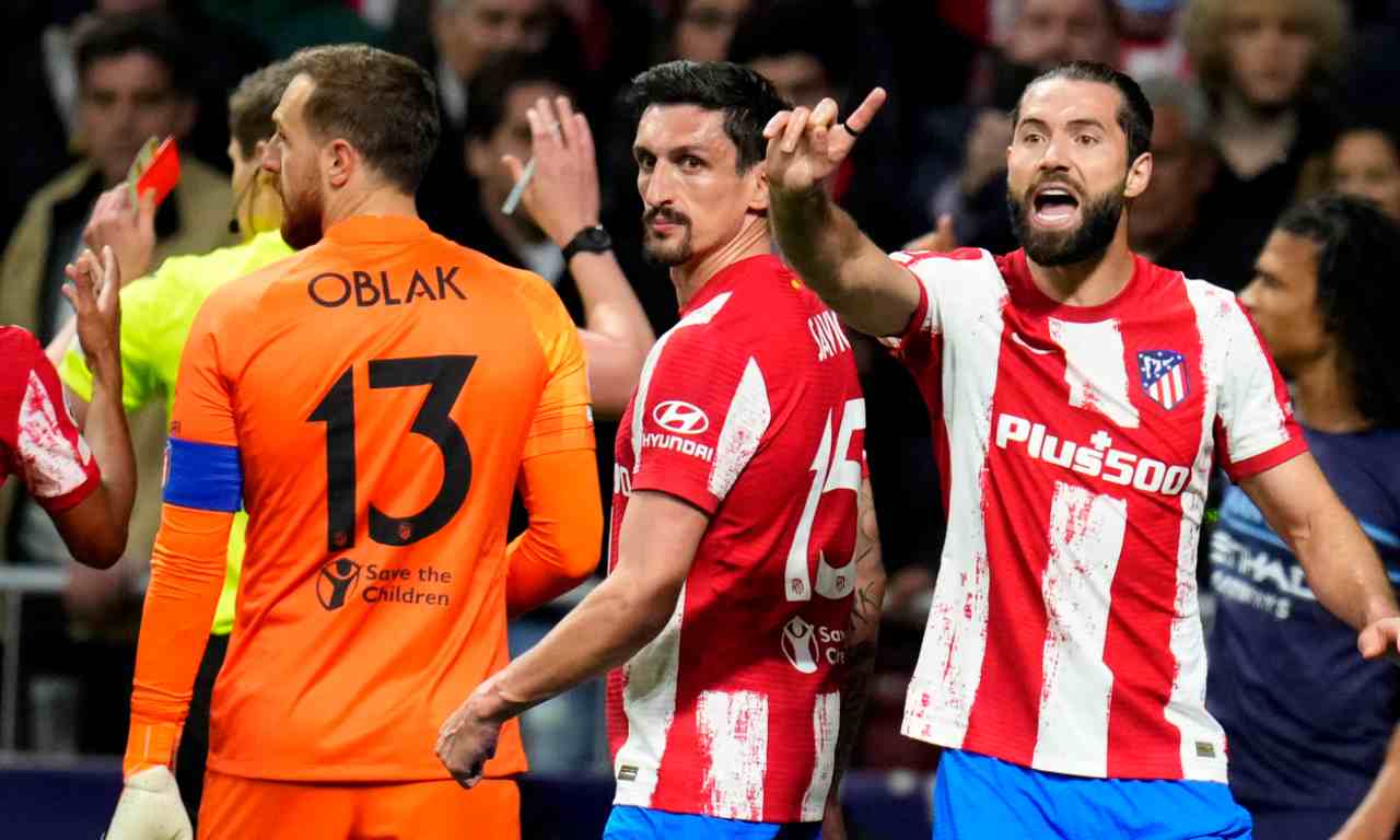 Atletico Madrid-Manchester City: rissa in campo, Simeone contro l'arbitro