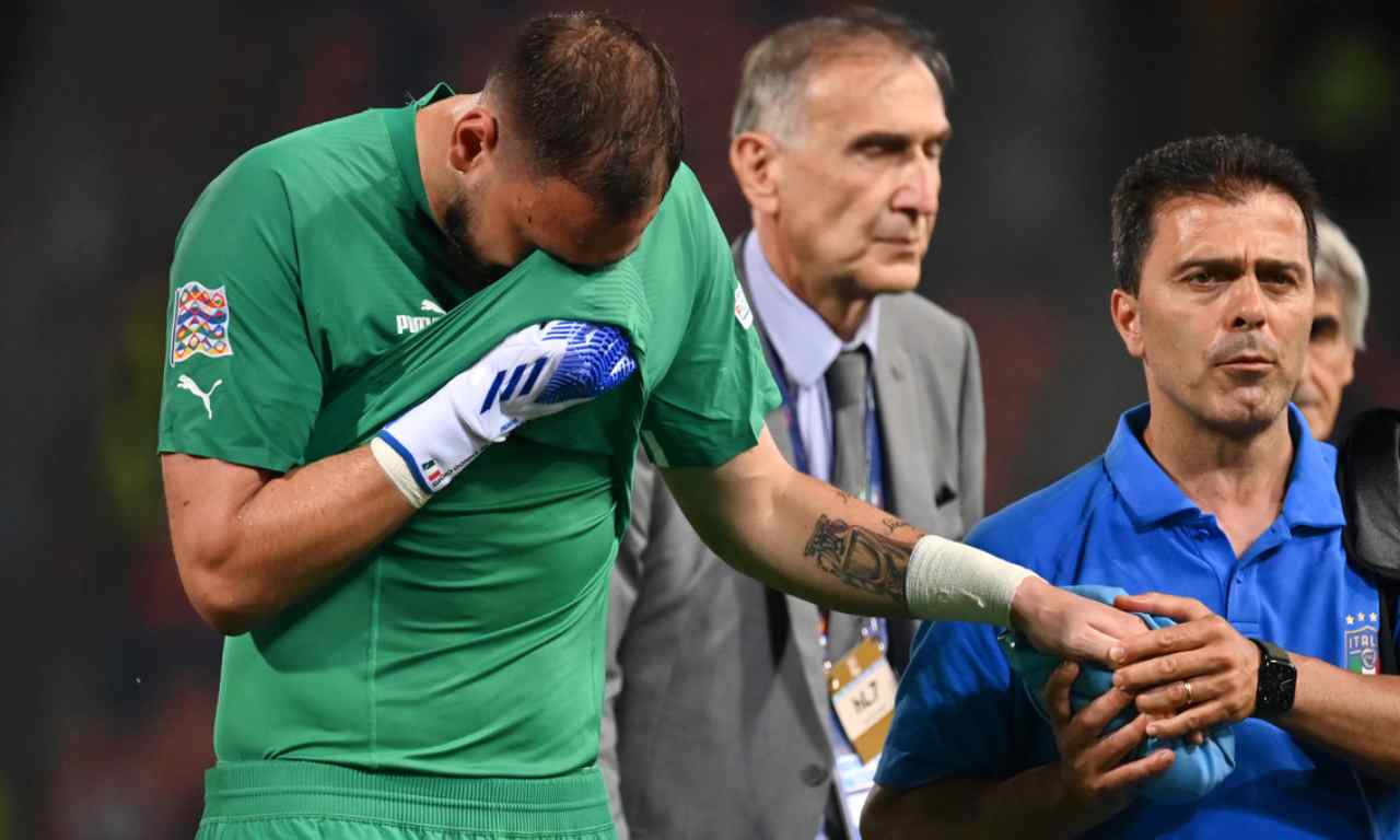 infortunio Donnarumma condizioni tempi recupero