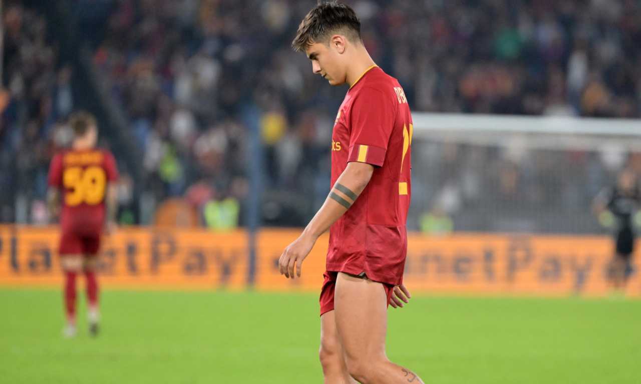 infortunio Dybala Roma tempi recupero