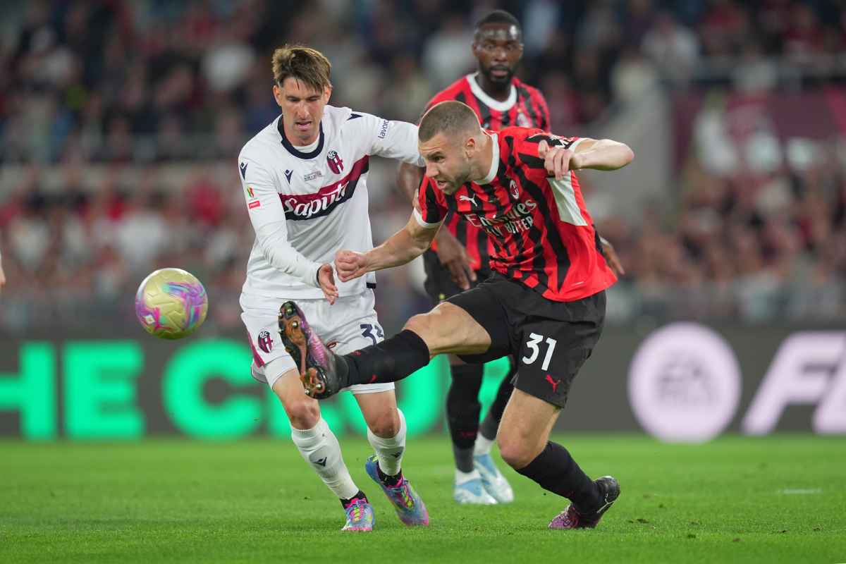 Juan Miranda e Strahinja Pavlovic durante la finale di Coppa Italia